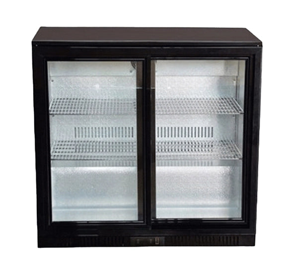 BOTTLE COOLER 2 SLIDING DOORS – BLACK