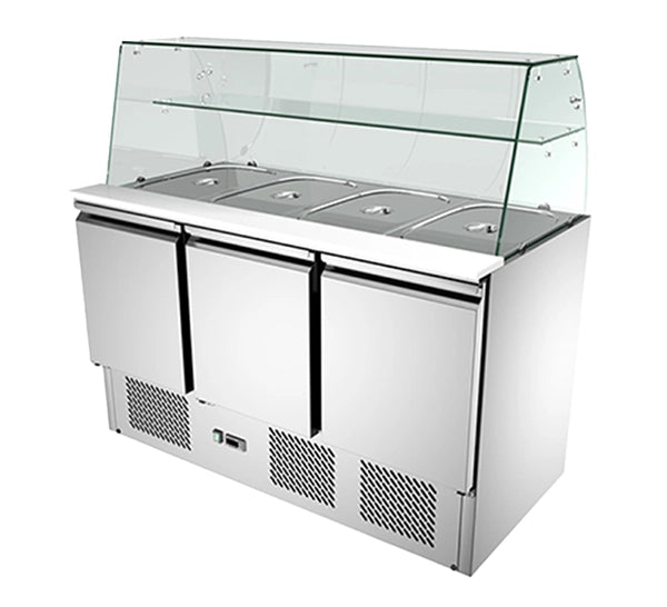 TECNOFRIGO Counter Chiller with 3 Door Open Salad Bar